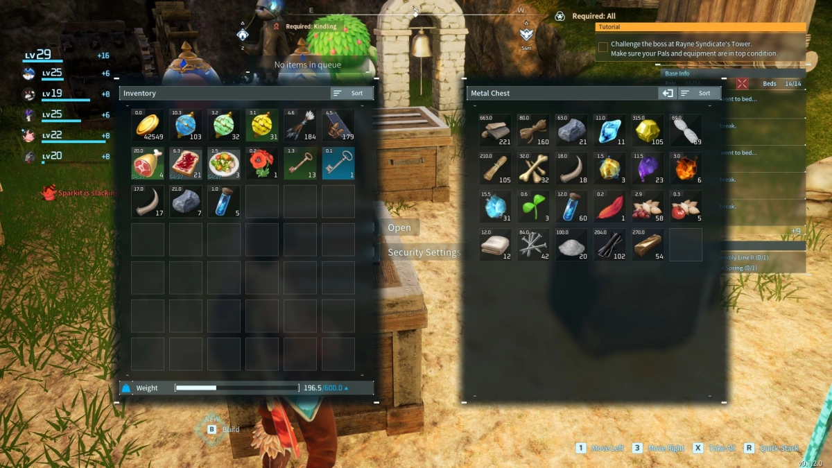 Inventory before Bulk Transfer