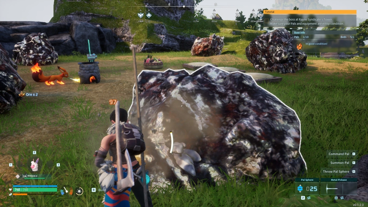 Mining Ore with Metal Pickaxe